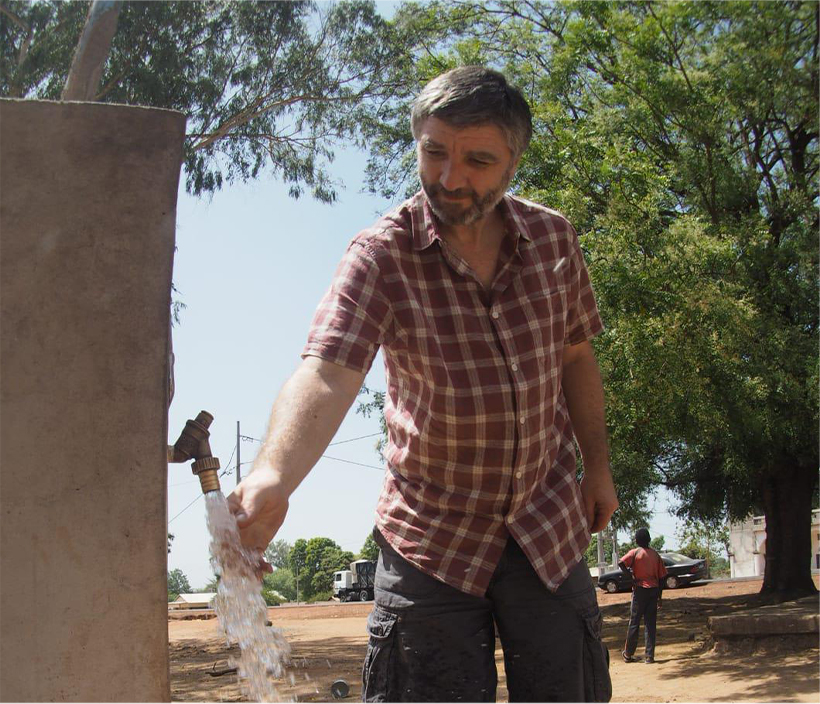 Digital Trading CEO, Roger Goodwin in the Gambia testing eWater Tap Hardware 